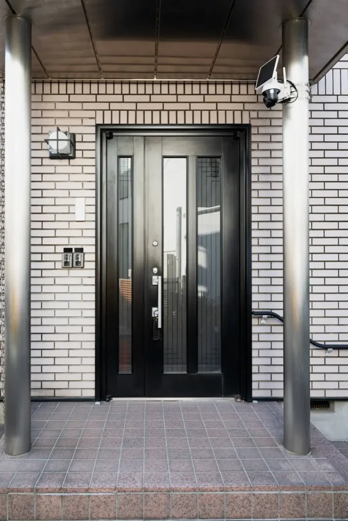 Designer main door with glass panels